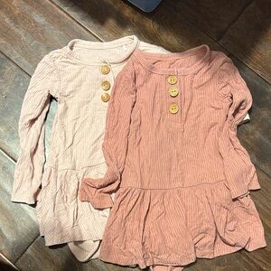 Posh Peanut Light Pink and Mauve Bodysuits 12-18 Months